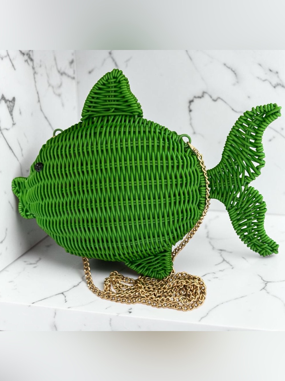 NWOT Tommy Bahama Green Wicker Fish Crossbody Bag - Viral Novelty Purse